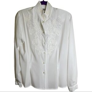 Vintage Christie & Jill blouse with pearl accents